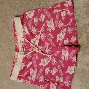Margaritaville Ladies board shorts,  sz 7 girls, hot pink and white